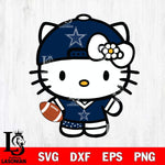 Dallas Cowboys Cute Hello Kitty Football 10 Svg Eps Dxf Png File, NFL svg, Digital Download, Instant Download