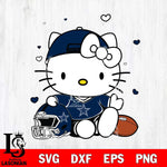 Dallas Cowboys Cute Hello Kitty Football Svg Eps Dxf Png File, NFL svg, Digital Download, Instant Download