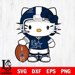 Dallas Cowboys Cute Hello Kitty Football 3 Svg Eps Dxf Png File, NFL svg, Digital Download, Instant Download