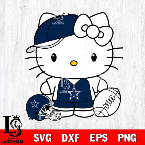 Dallas Cowboys Cute Hello Kitty Football 4 Svg Eps Dxf Png File, NFL svg, Digital Download, Instant Download