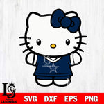 Dallas Cowboys Cute Hello Kitty Football 6 Svg Eps Dxf Png File, NFL svg, Digital Download, Instant Download