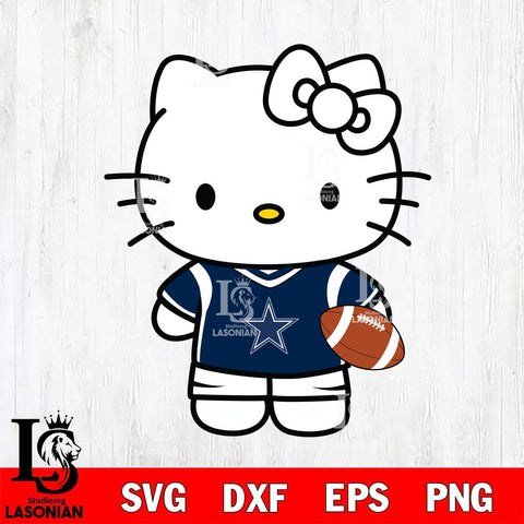 Dallas Cowboys Cute Hello Kitty Football 8 Svg Eps Dxf Png File, NFL svg, Digital Download, Instant Download