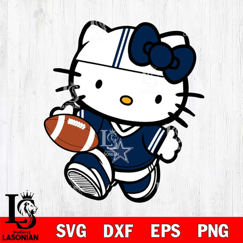 Dallas Cowboys Cute Hello Kitty Football 9 Svg Eps Dxf Png File, NFL svg, Digital Download, Instant Download