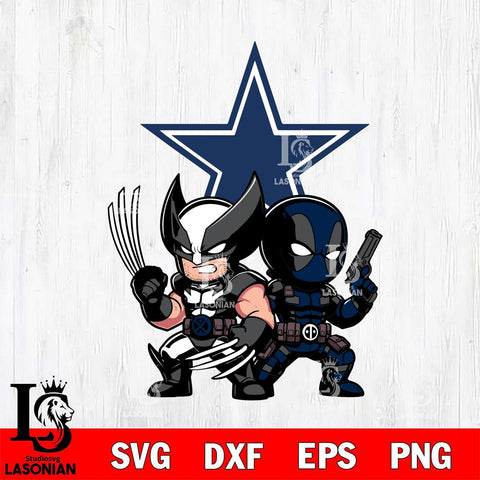 Dallas Cowboys Deadpool And Wolverine Svg Eps Dxf Png File, Digital Download, Instant Download