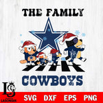 Dallas Cowboys Family Bluey Christmas Svg Eps Dxf Png File, Digital Download