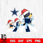 Dallas Cowboys Family Bluey Walking Christmas Svg Eps Dxf Png File, Digital Download, Instant Download