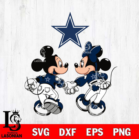 Dallas Cowboys Fan Minnie And Mickey Love Svg Eps Dxf Png File, Digital Download, Instant Download