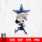 Dallas Cowboys Fancy Minnie Svg Eps Dxf Png File, Digital Download, Instant Download