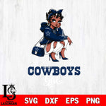 Dallas Cowboys Fashion Black Fan Girl Betty Boop Svg Eps Dxf Png File, Digital Download, Instant Download