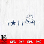 Dallas Cowboys Father Heart Beat Svg Eps Dxf Png File, Digital Download, Instant Download