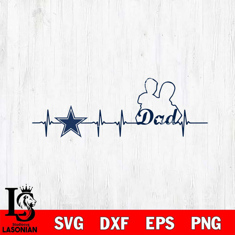 Dallas Cowboys Father Heart Beat Svg Eps Dxf Png File, Digital Download, Instant Download