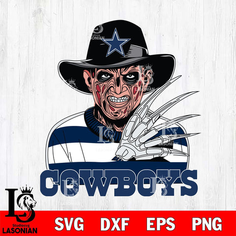 Dallas Cowboys Freddy Krueger Horror Halloween Svg Eps Dxf Png File, Digital Download, Instant Download