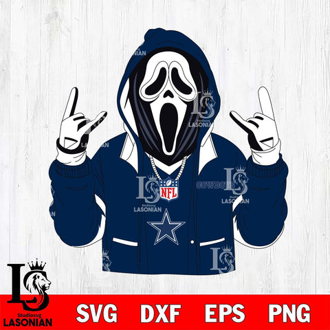 Dallas Cowboys Ghostface Scream Football Halloween Svg Eps Dxf Png File, Digital Download, Instant Download