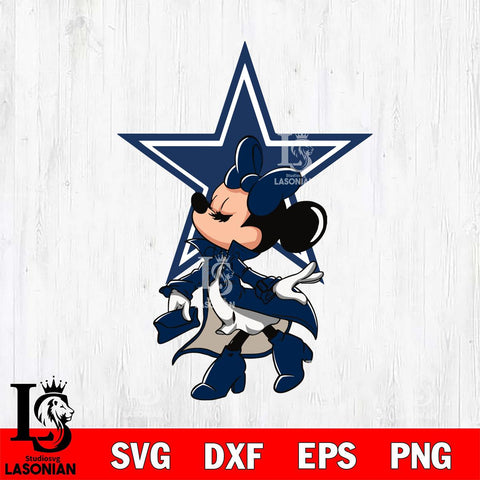 Dallas Cowboys Glamorous Minnie Svg Eps Dxf Png File, Digital Download, Instant Download