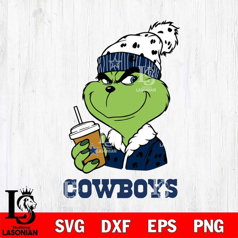 Dallas Cowboys Grinch Christmas hat Svg Eps Dxf Png File, Digital Download, Instant Download