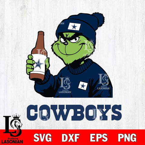 Dallas Cowboys Grinch Drinking Beer Christmas Svg Eps Dxf Png File,Cricut svg files, Digital Download, Instant Download