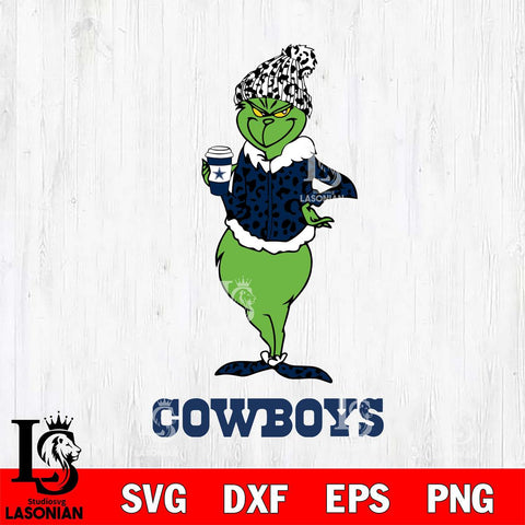 Dallas Cowboys Grinch Leopard Coffee Svg Eps Dxf Png File, Digital Download, Instant Download