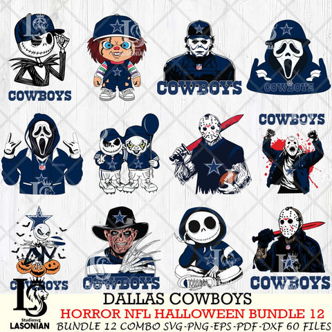 Dallas Cowboys Halloween Bundle 12 SVG Svg Eps Dxf Png File, Bundle NFL svg, Digital Download, Instant Download