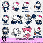 Dallas Cowboys Hello Kitty Bundle 12 SVG Svg Eps Dxf Png File, Digital Download, Instant Download