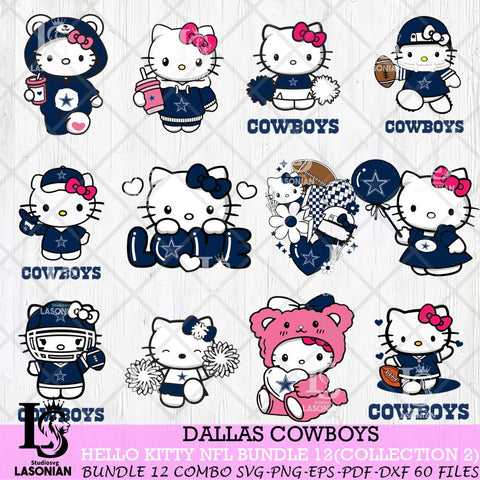 Dallas Cowboys Hello Kitty Bundle 12 SVG Svg Eps Dxf Png File, Digital Download, Instant Download