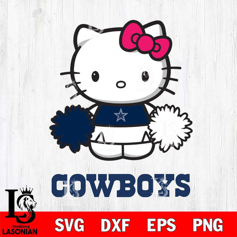 Dallas Cowboys Hello Kitty Cheerleader 2 Svg Eps Dxf Png File, Digital Download, Instant Download