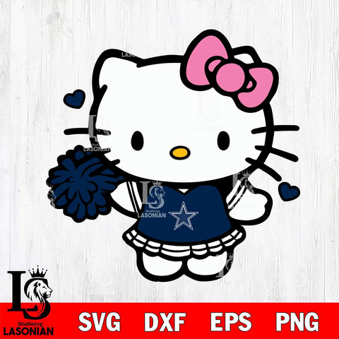 Dallas Cowboys Hello Kitty Cheerleader 6 Svg Eps Dxf Png File, Digital Download, Instant Download