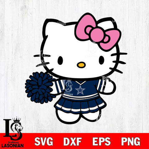 Dallas Cowboys Hello Kitty Cheerleader 8 Svg Eps Dxf Png File, Digital Download, Instant Download