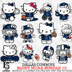 Dallas Cowboys Hello Kitty NFL Bundle 12 Svg Eps Dxf Png File, Digital Download, Instant Download