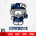 Dallas Cowboys Hello Kitty Nfl 1 Svg Eps Dxf Png File, Digital Download, Instant Download