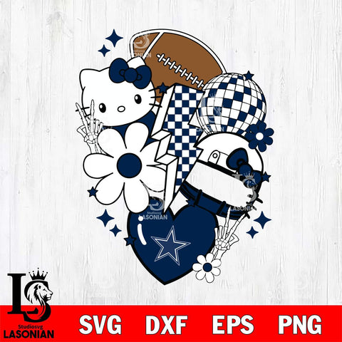 Dallas Cowboys Hello Kitty Nfl 2 Svg Eps Dxf Png File, Digital Download, Instant Download