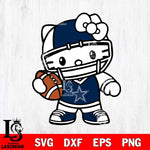 Dallas Cowboys Hello Kitty sport 2 Svg Eps Dxf Png File, Digital Download, Instant Download