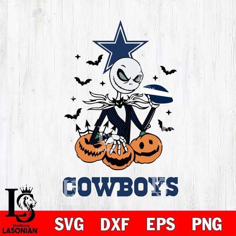 Dallas Cowboys Jack Skellington 2 halloween Svg Eps Dxf Png File, Digital Download, Instant Download