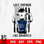 Dallas Cowboys Like Father Like Daughter Svg Eps Dxf Png File, Digital Download, Instant Download