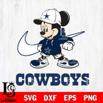 Dallas Cowboys Mickey Mouse NIKE, Svg Eps Dxf Png File, Digital Download