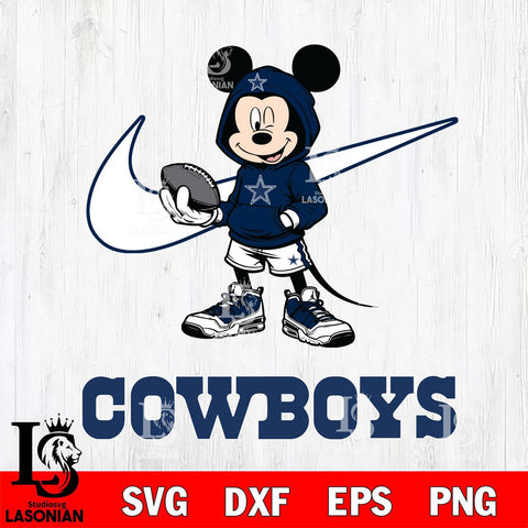 Dallas Cowboys Mikey Mouse Disney NIKE, Svg Eps Dxf Png File, Digital Download