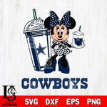 Dallas Cowboys Minnie Mouse Fan And Coffee Svg Eps Dxf Png File, Digital Download, Instant Download