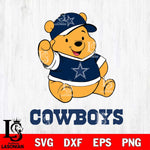 Dallas Cowboys Pooh Bear Disney, Svg Eps Dxf Png File, Digital Download