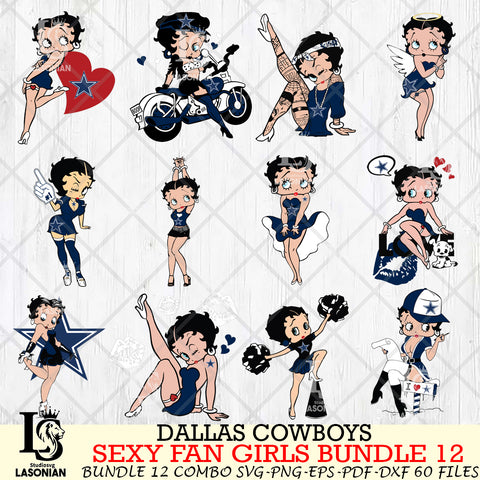 Dallas Cowboys Sexy Fan Girls Bundle 12 Svg Eps Dxf Png File, Digital Download, Instant Download