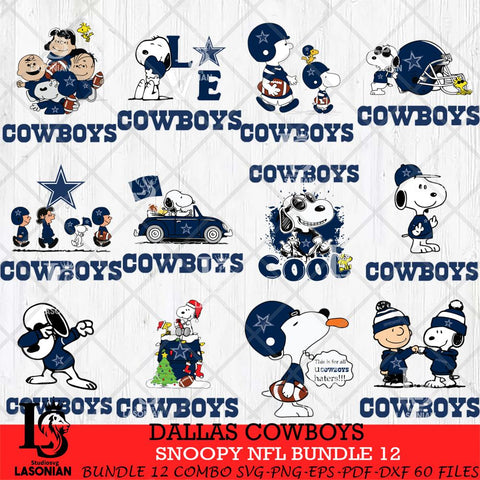 Dallas Cowboys Snoopy NFL Bundle 12 SVG Eps Dxf Png File, NFL svg, Digital Download, Instant Download