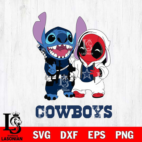 Dallas Cowboys Stitch And Deadpool Cute Svg Eps Dxf Png File, Digital Download, Instant Download