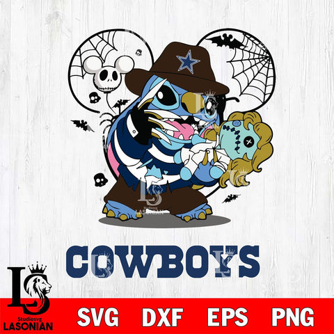 Dallas Cowboys Stitch Freddy Krueger Halloween Svg Eps Dxf Png File, Digital Download, Instant Download