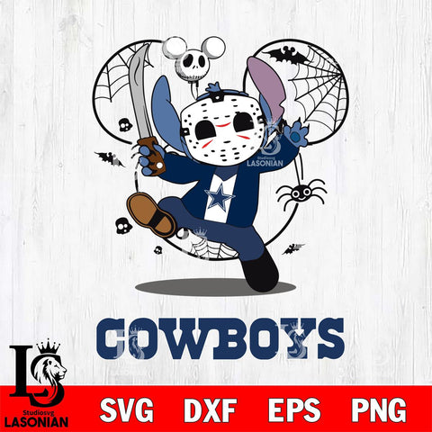 Dallas Cowboys Stitch jason voorhees Halloween Svg Eps Dxf Png File, Digital Download, Instant Download