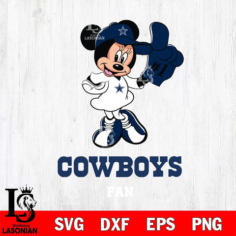 Dallas Cowboys #1 Fan Minnie Mouse Svg Eps Dxf Png File, Digital Download, Instant Download