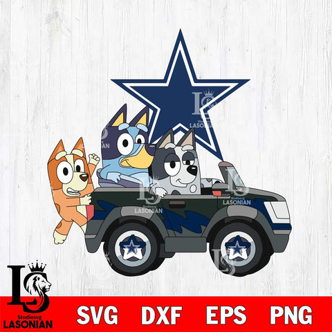 Dallas Cowboys bluey friends car Svg Eps Dxf Png File, Digital Download, Instant Download