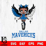 Dallas Mavericks Anglel Black Fan Girl Betty Boop