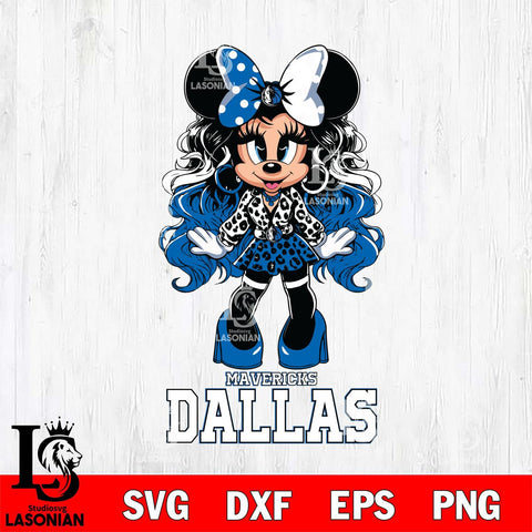 Dallas Mavericks Beauty Minnie Mouse Svg Eps Dxf Png File, Digital Download, Instant Download