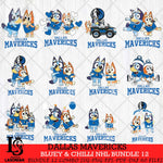 Dallas Mavericks Bluey & Bingo NBA Bundle 12 SVG Eps Dxf Png File, Bundle NBA svg, Digital Download, Instant Download