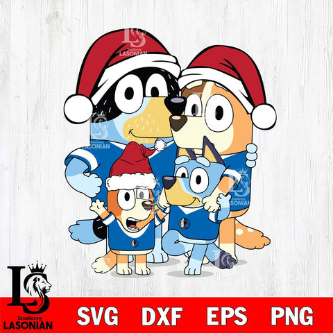 Dallas Mavericks Bluey Family Christmas Svg Eps Dxf Png File, Digital Download, Instant Download