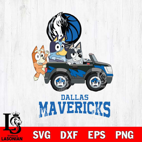 Dallas Mavericks Bluey friends Svg Eps Dxf Png File, NBA svg, Digital Download, Instant Download