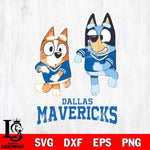 Dallas Mavericks Bluey with Chilli Dance Svg Eps Dxf Png File, Digital Download, Instant Download